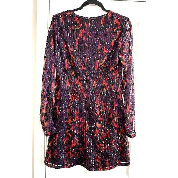 FRENCH CONNECTION Emille Inari Womens Sequined Leopars Cocktail Mini Dress - 8 - Picture 7 of 7